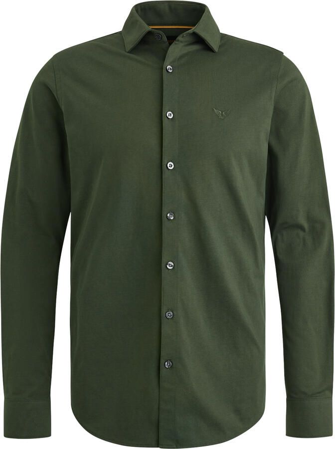 PME Legend Satin Jersey Lange Mouw Shirt Green Heren