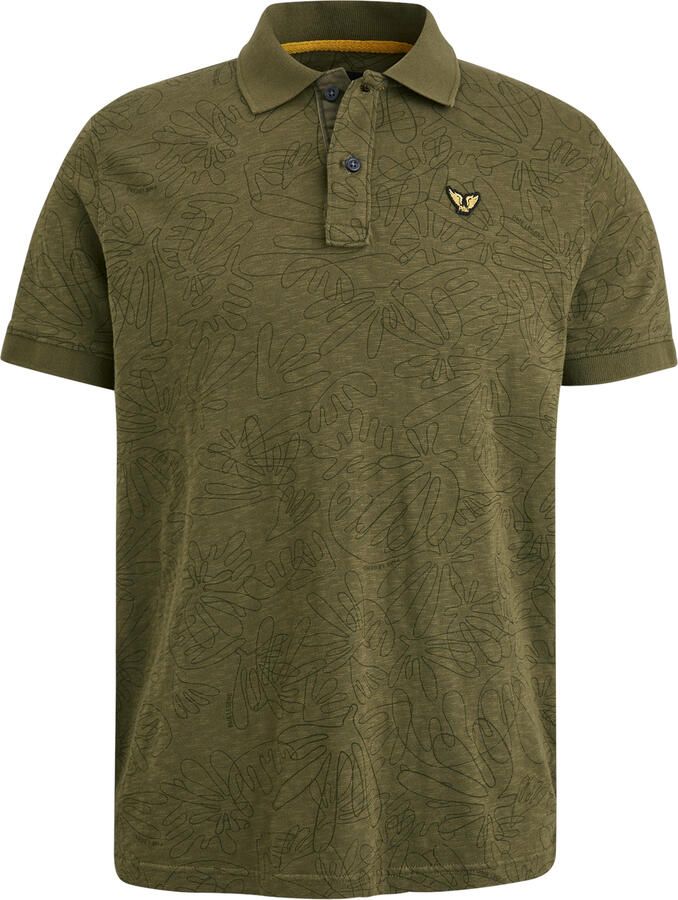 PME Legend regular fit polo met all over print groen