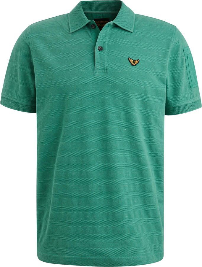 PME Legend Jacquard Piqué Korte Mouw Polo Green Heren - Foto 2