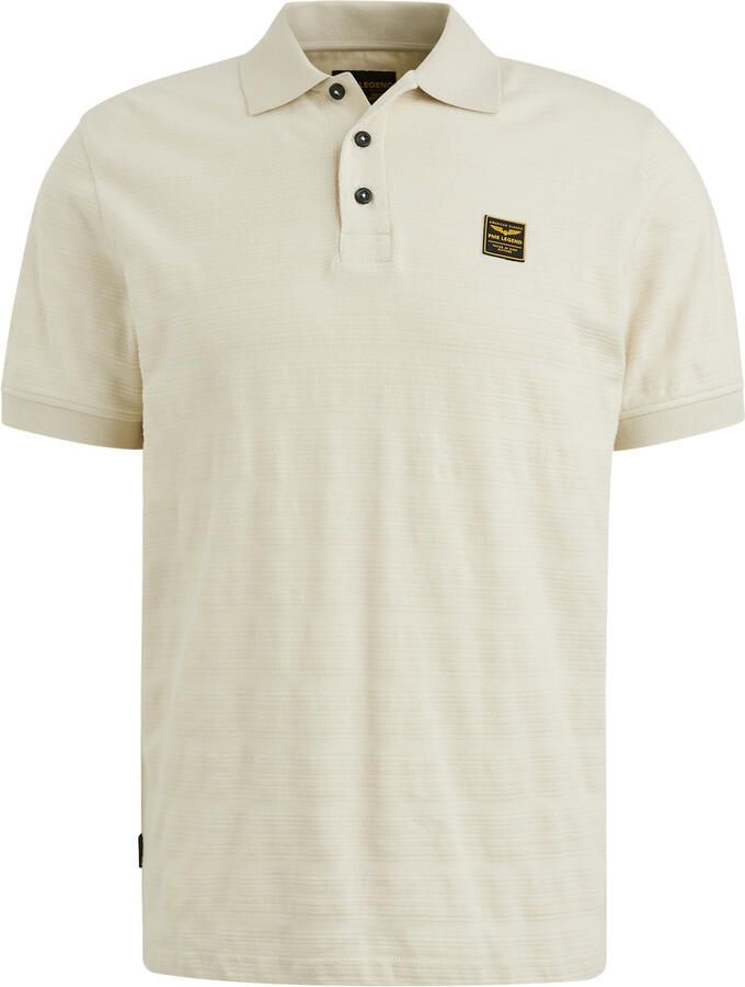 PME Legend regular polo met ingebreid patroon ecru - Foto 7