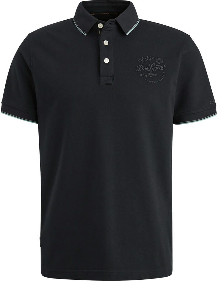PME LEGEND Heren Polo's & T-shirts Stretch Pique Package Donkerblauw - Foto 9