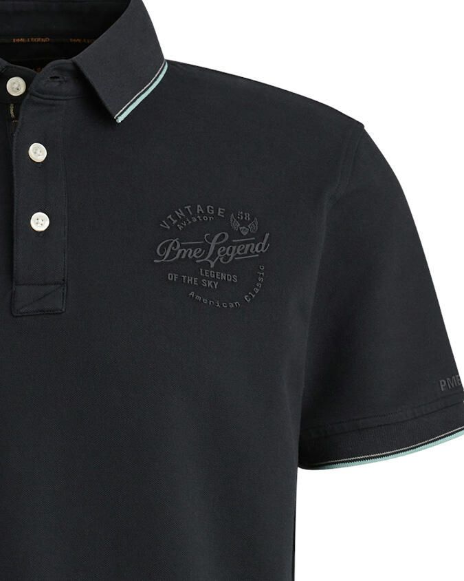 PME LEGEND Heren Polo's & T-shirts Stretch Pique Package Donkerblauw - Foto 8