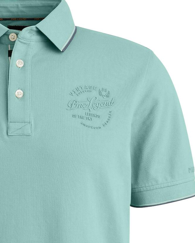 PME LEGEND Heren Polo's & T-shirts Stretch Pique Package Blauw - Foto 8