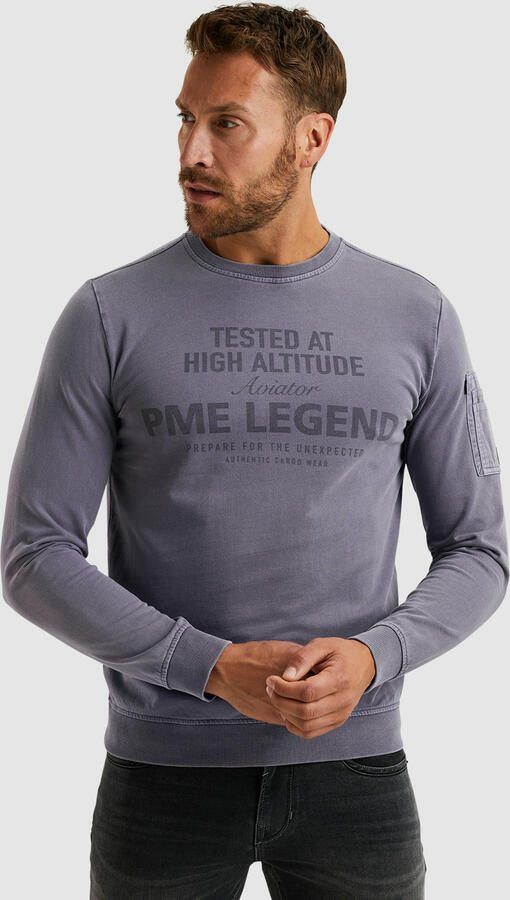 PME Legend Crewneck Terry Sweatshirt Purple Heren - Foto 4