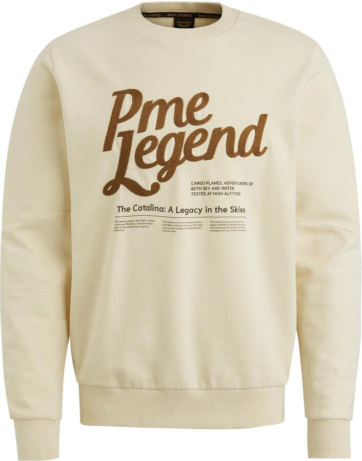 PME Legend Crewneck Peached Terry Sweatshirt Beige Heren - Foto 5