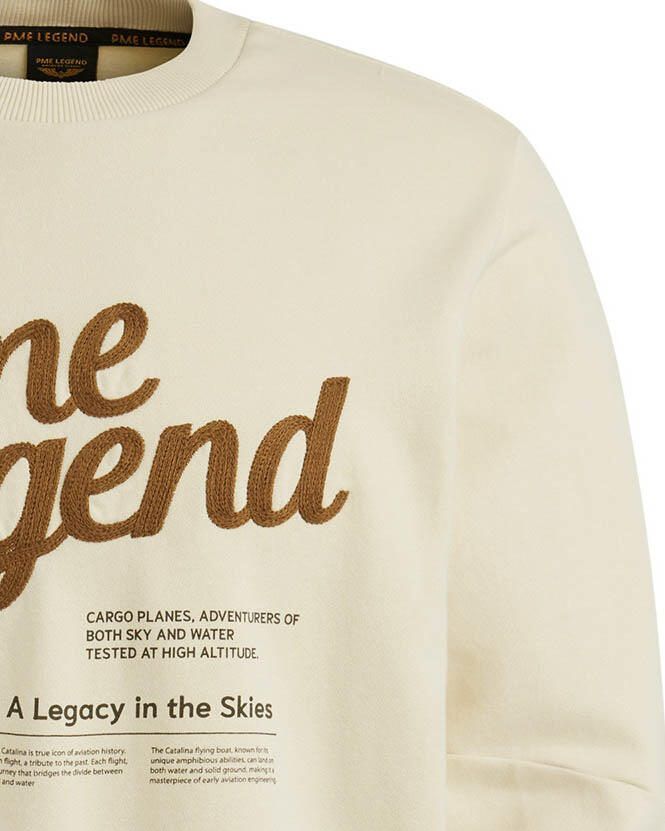 PME Legend Crewneck Peached Terry Sweatshirt Beige Heren - Foto 6