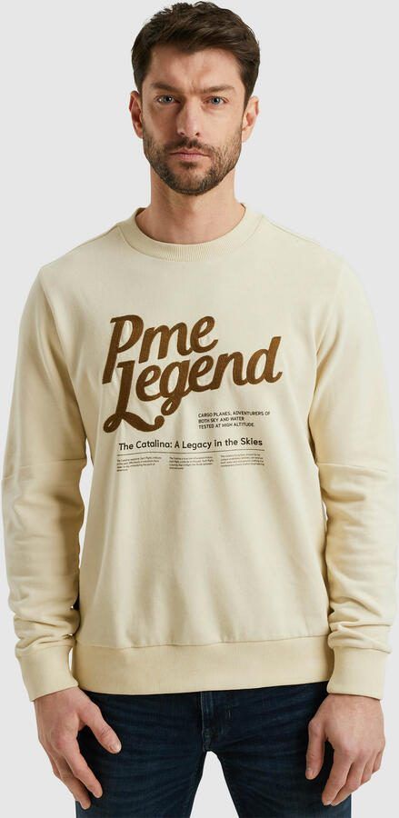PME Legend Crewneck Peached Terry Sweatshirt Beige Heren - Foto 7