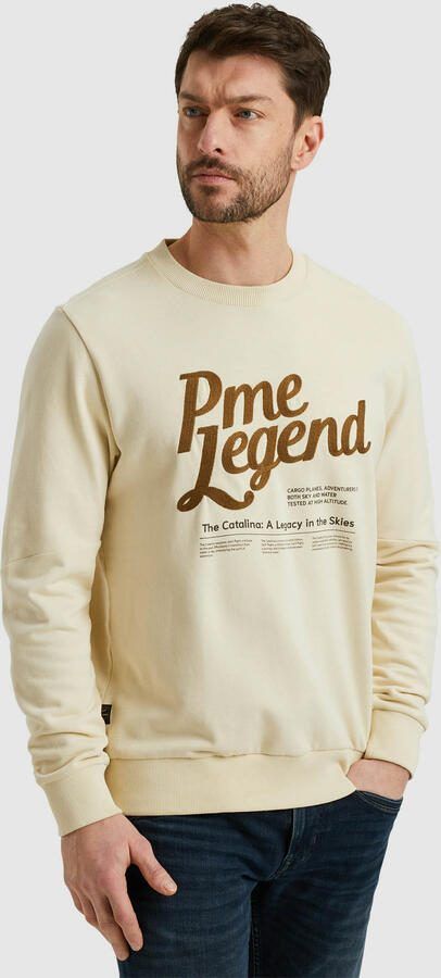 PME Legend Crewneck Peached Terry Sweatshirt Beige Heren - Foto 8