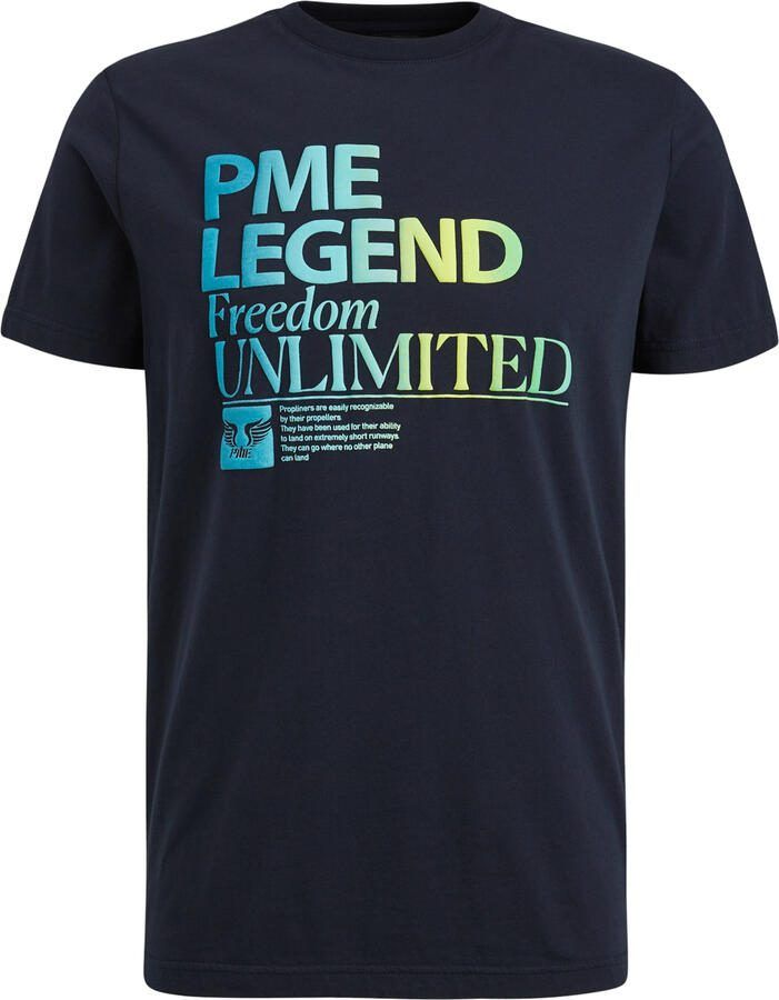 PME Legend regular fit T-shirt met printopdruk donkerblauw - Foto 3