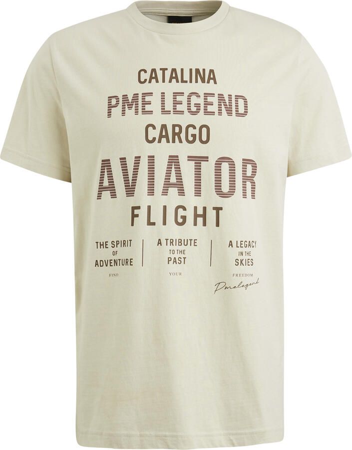 PME Legend Korte Mouw R-Neck Jersey T-shirt Beige Heren - Foto 2