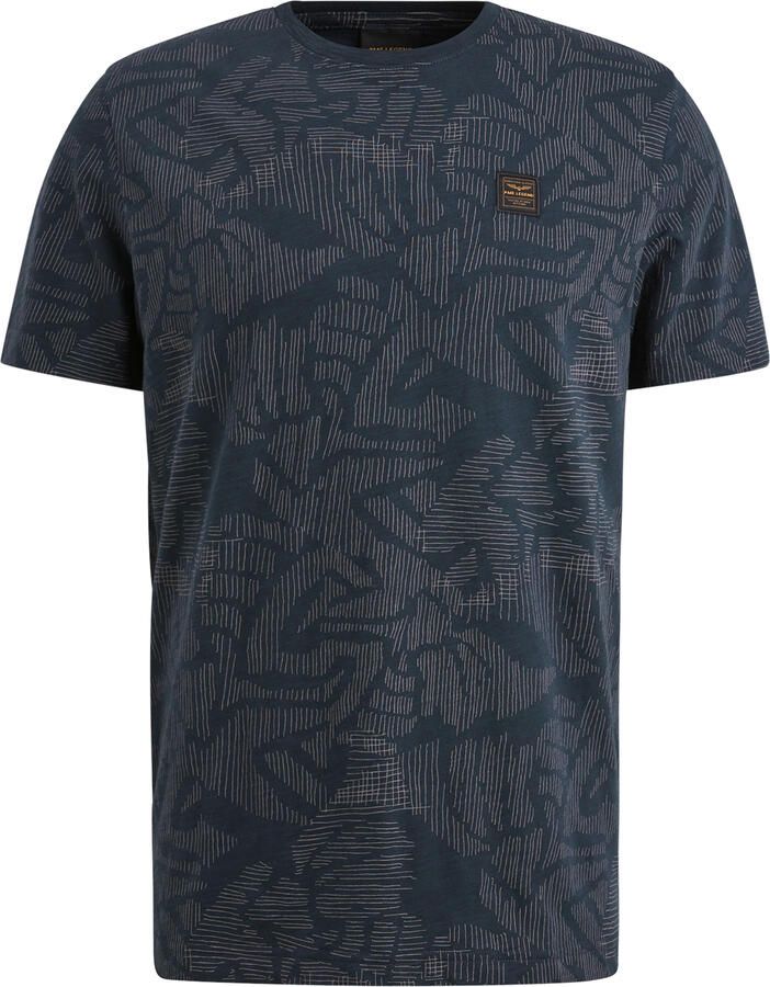 PME LEGEND Heren Polo's & T-shirts Short Sleeve R-neck Slub Jersey Aop Blauw - Foto 4