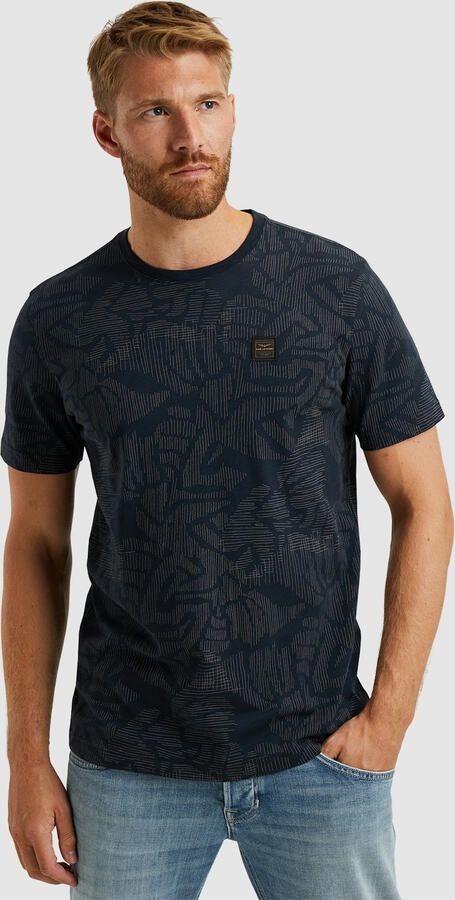 PME LEGEND Heren Polo's & T-shirts Short Sleeve R-neck Slub Jersey Aop Blauw - Foto 2