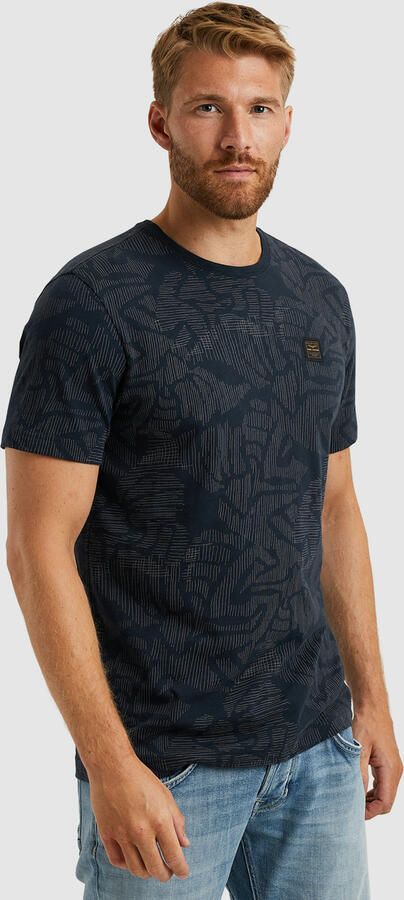 PME LEGEND Heren Polo's & T-shirts Short Sleeve R-neck Slub Jersey Aop Blauw - Foto 3