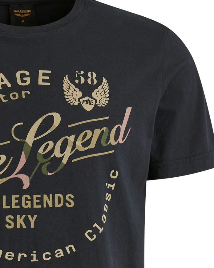 PME LEGEND Heren Polo's & T-shirts Single Jersey Package Donkerblauw - Foto 3