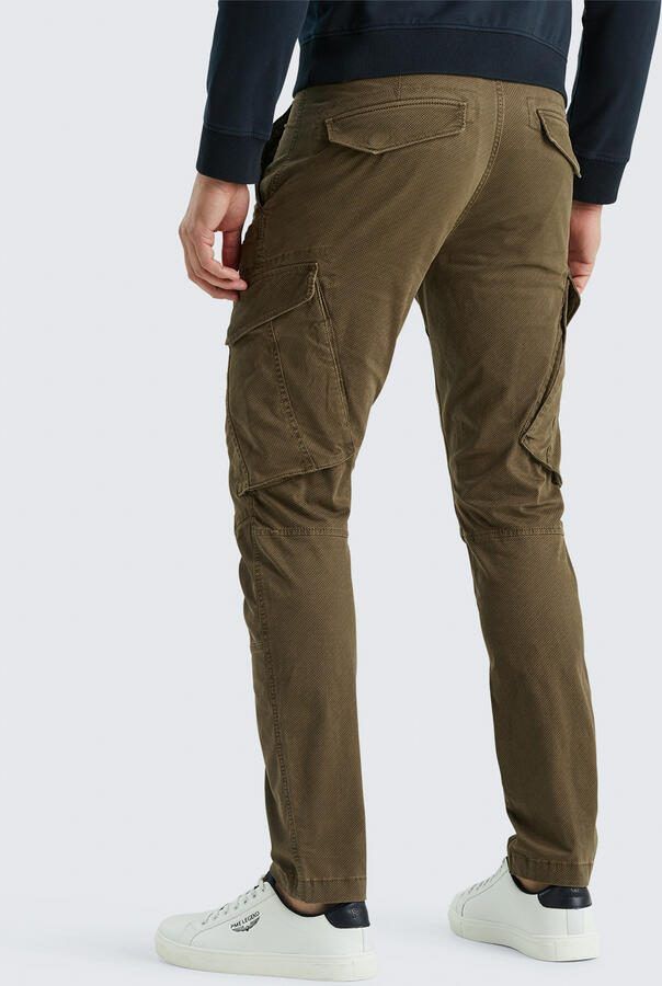 PME Legend tapered fit cargo broek met all over print bruin