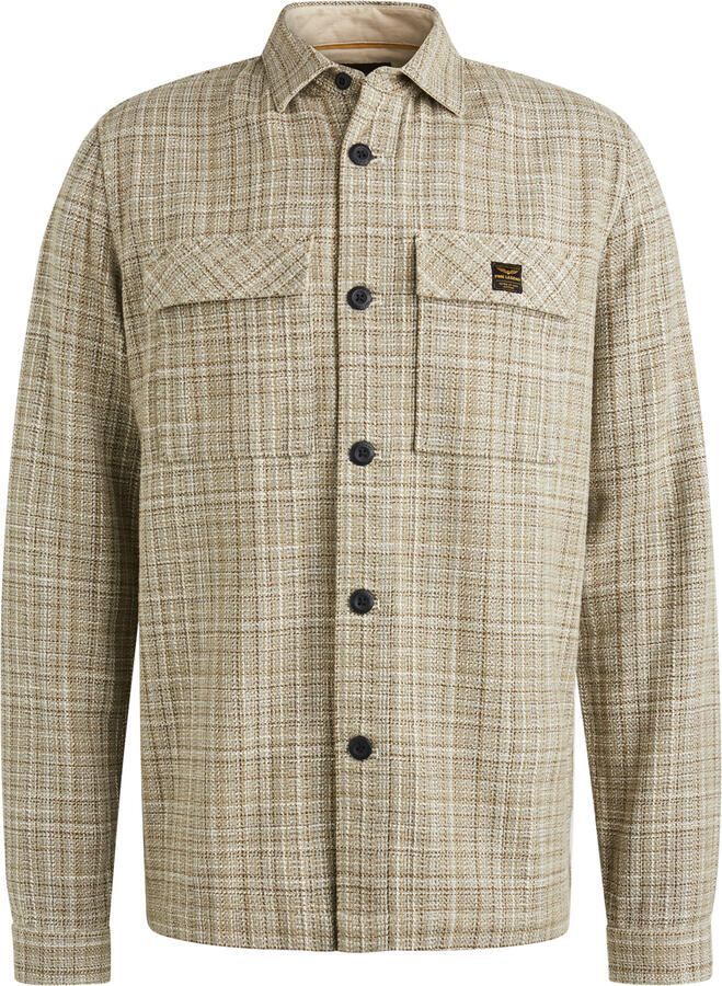 PME Legend Casual Langemouw Tweed Overhemd Beige Heren - Foto 1