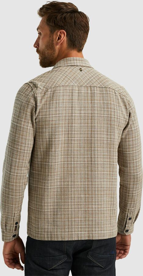 PME Legend Casual Langemouw Tweed Overhemd Beige Heren - Foto 4