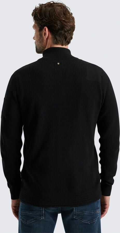 PME LEGEND Heren Truien & Vesten Half Zip Collar Cotton Knit Zwart