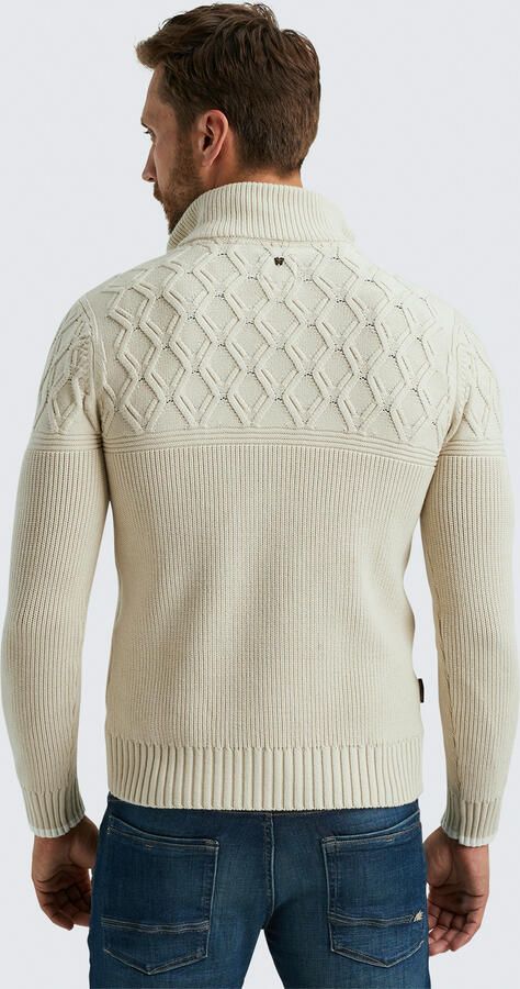 PME LEGEND Heren Truien & Vesten Half Zip Collar Cotton Mix Yarn Beige - Foto 2