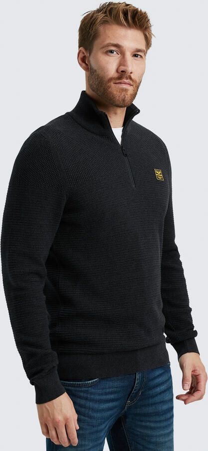 PME LEGEND Heren Truien & Vesten Half Zip Collar Cotton Mouline Zwart - Foto 5