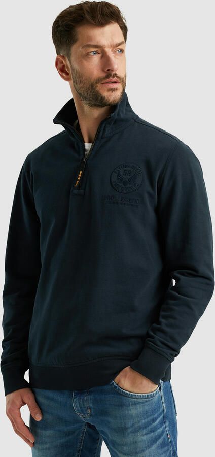 PME Legend Half Zip Pullover in Zacht Terry Blue Heren - Foto 2