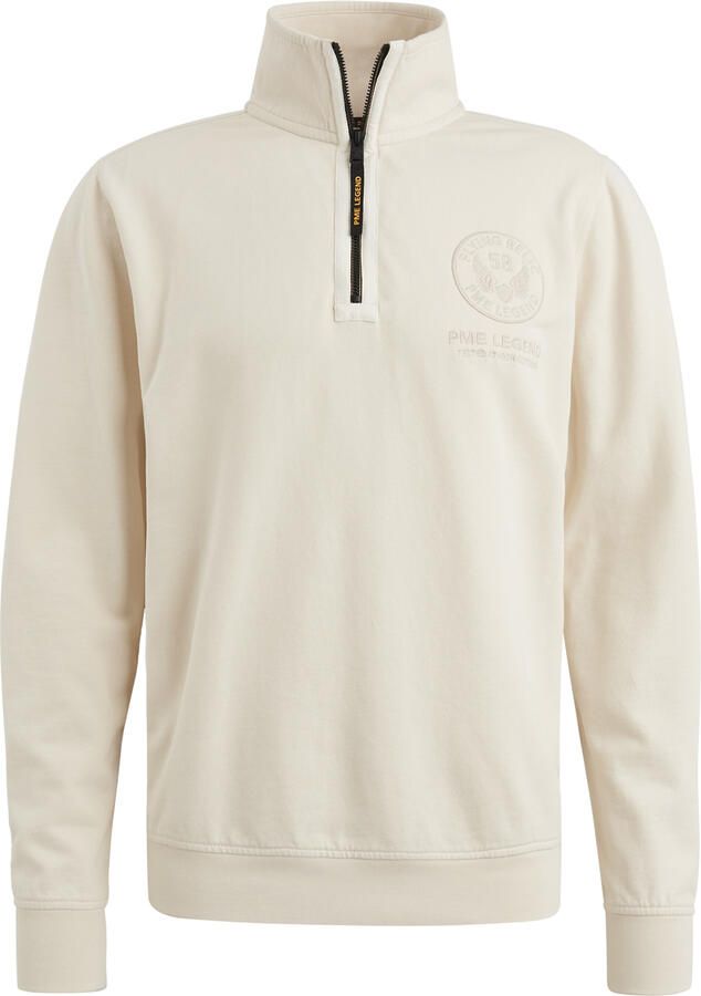 PME Legend Geborsteld Terry Half Zip Pullover Beige Heren - Foto 4