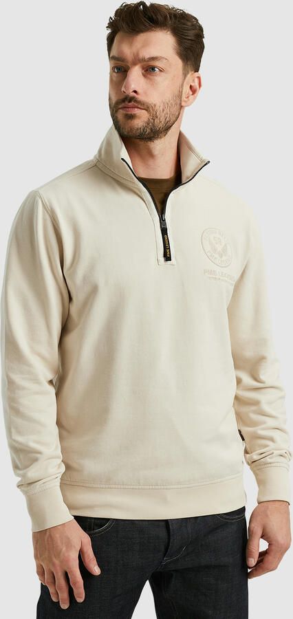 PME Legend Geborsteld Terry Half Zip Pullover Beige Heren - Foto 2
