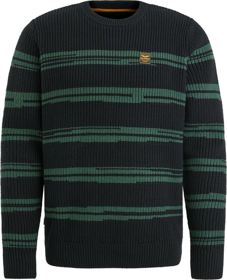 PME Legend Gestreepte gebreide trui voor heren Black Heren - Foto 4