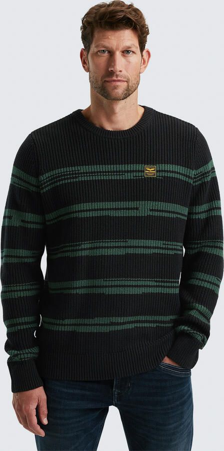 PME Legend Gestreepte gebreide trui voor heren Black Heren - Foto 2