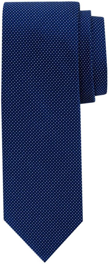 Profuomo zijden stropdas donkerblauw wit
