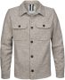 Profuomo casual overhemd overshirt beige knopen effen wol - Thumbnail 2