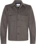 Profuomo casual overhemd overshirt bruin knopen effen - Thumbnail 1
