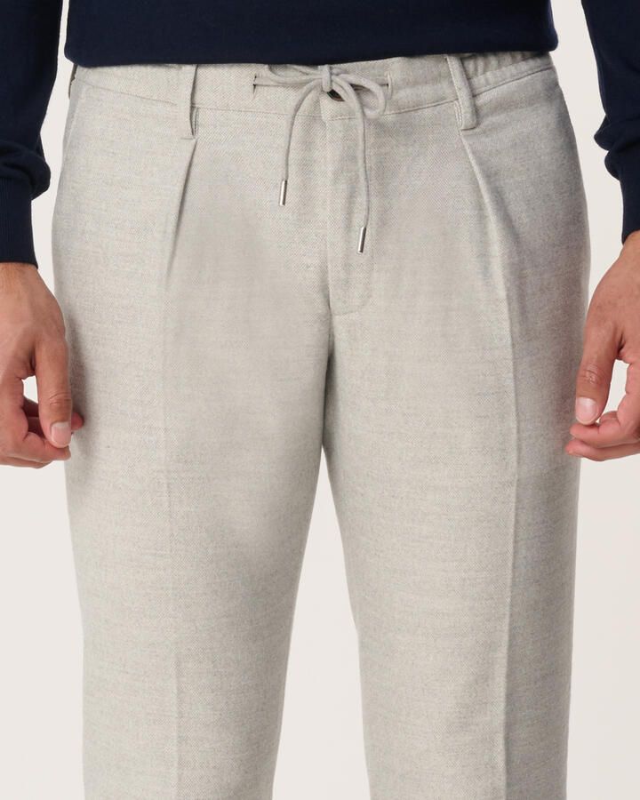 Profuomo Grijze Katoen Flanel Sportcord Slim Fit Gray Heren