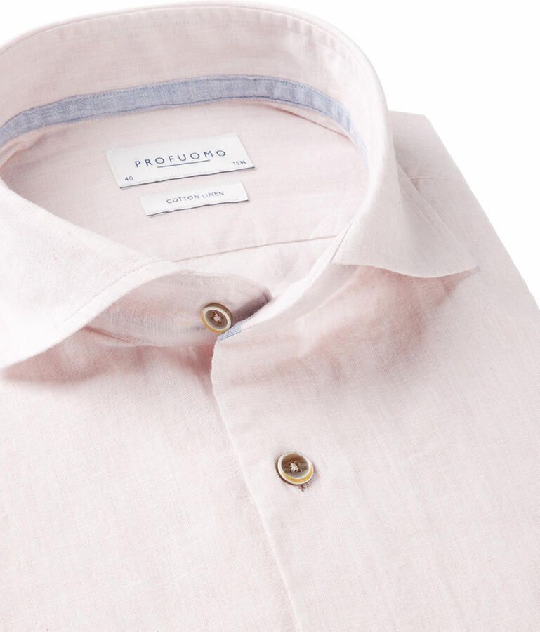 Profuomo Regular fit zakelijk overhemd met haaikraag