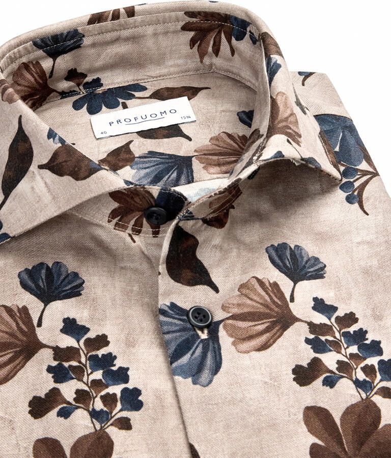 Profuomo Regular fit zakelijk overhemd met haaikraag model 'Cutaway'