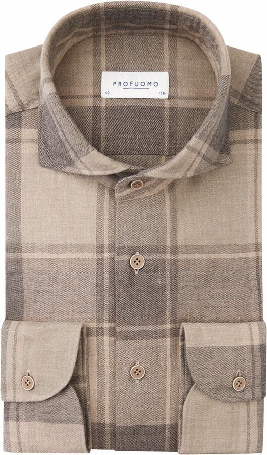 Profuomo X-Cutaway Overhemd Beige Heren - Foto 3