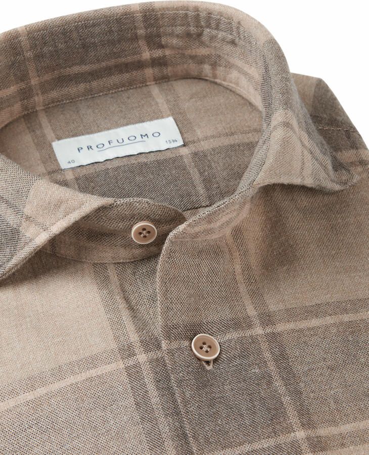 Profuomo X-Cutaway Overhemd Beige Heren