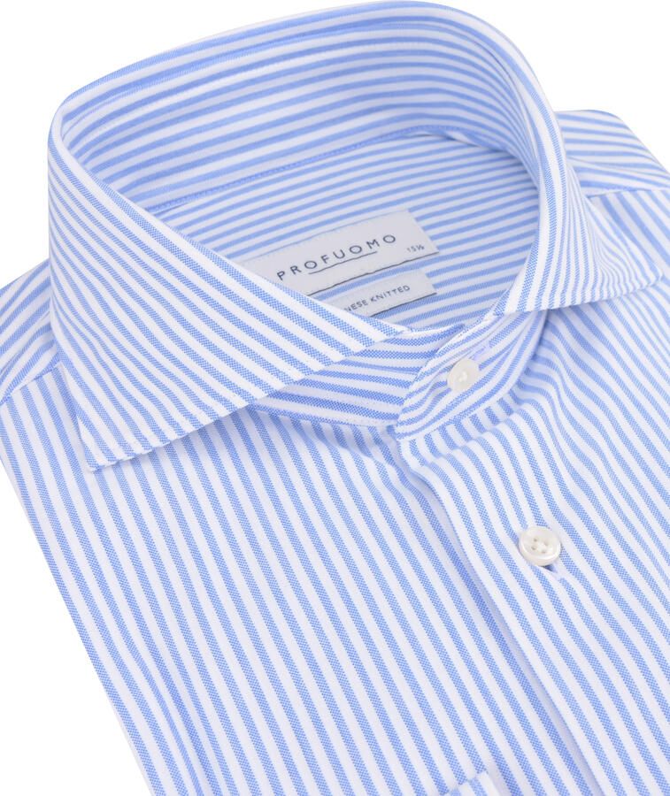 Profuomo Sky Blue Japanese Knitted Blauw Strepen Blauw Heren