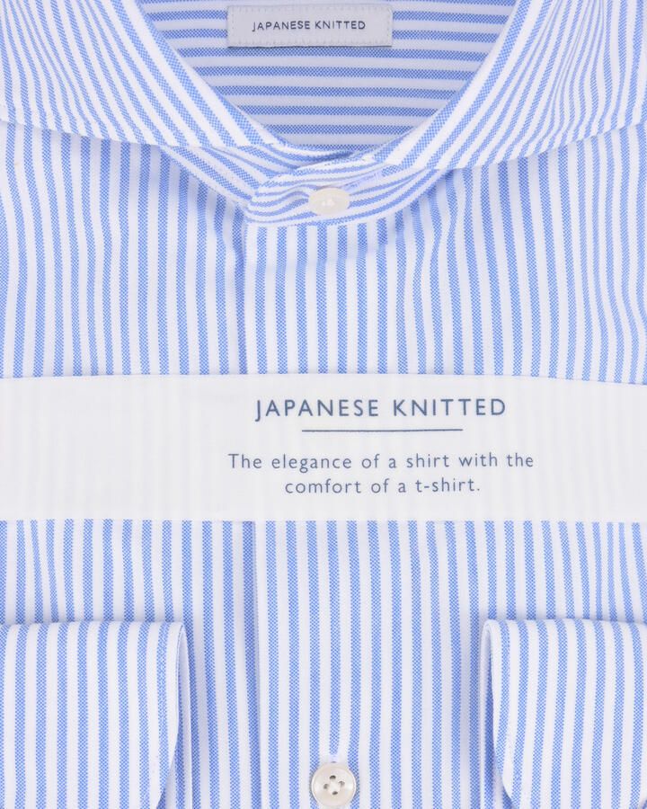 Profuomo Sky Blue Japanese Knitted Blauw Strepen Blauw Heren - Foto 2