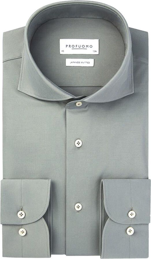 Profuomo Groene Overhemdjurk van Katoen Slim Fit Green Heren - Foto 5