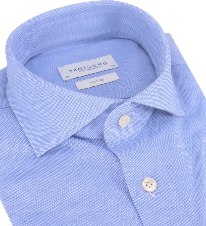 Profuomo Lichtblauwe Overhemdjurk van Katoen met Slim Fit Blue Heren - Foto 6