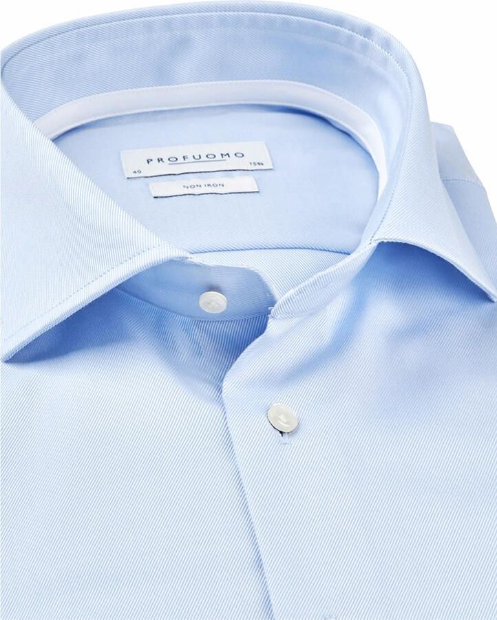 Profuomo Blauwe Overhemdjurk van Katoen Slim Fit Blue Heren - Foto 5