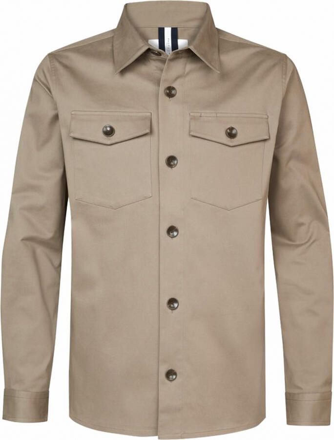 Profuomo Taupe Overshirt voor Mannen Beige Heren
