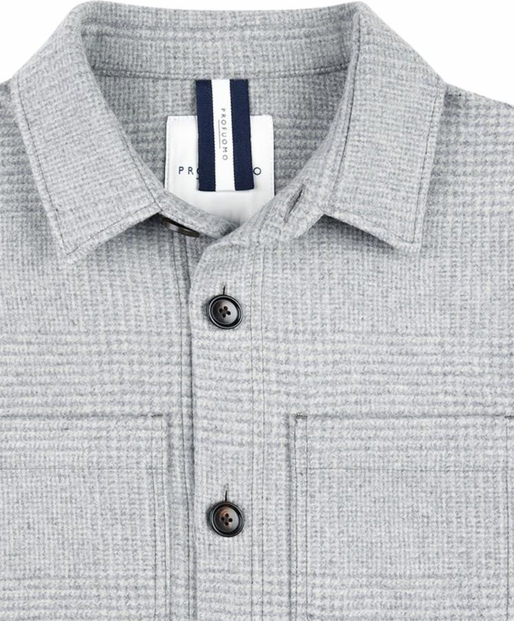PROFUOMO Heren Overshirts Overshirt Check Grijs