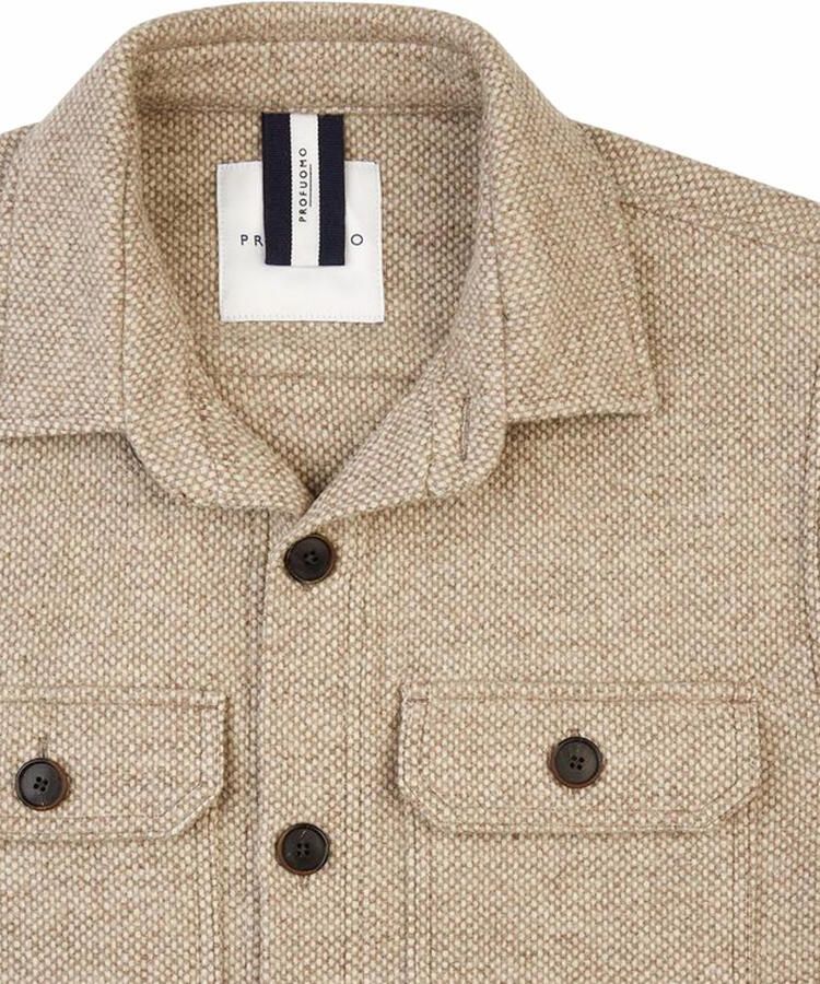 Profuomo Beige Wol Vest met Opstaande Kraag Beige Heren