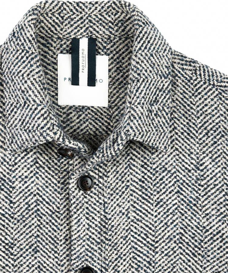 Profuomo Navy Overshirt Herenmode Stijl Blue Heren