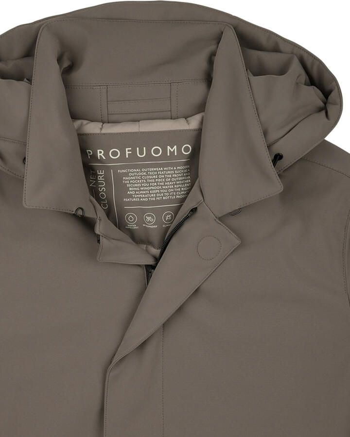 Profuomo Regenjas Lang Bruin Buitenkleding Brown Heren