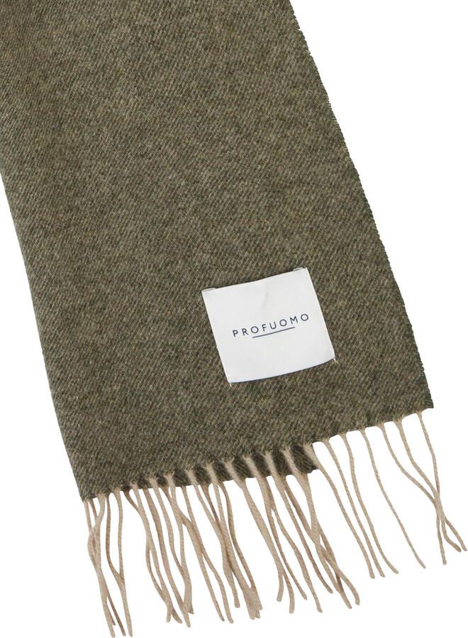 Profuomo Lamswol Army Shawl Sjaal Green Heren - Foto 2