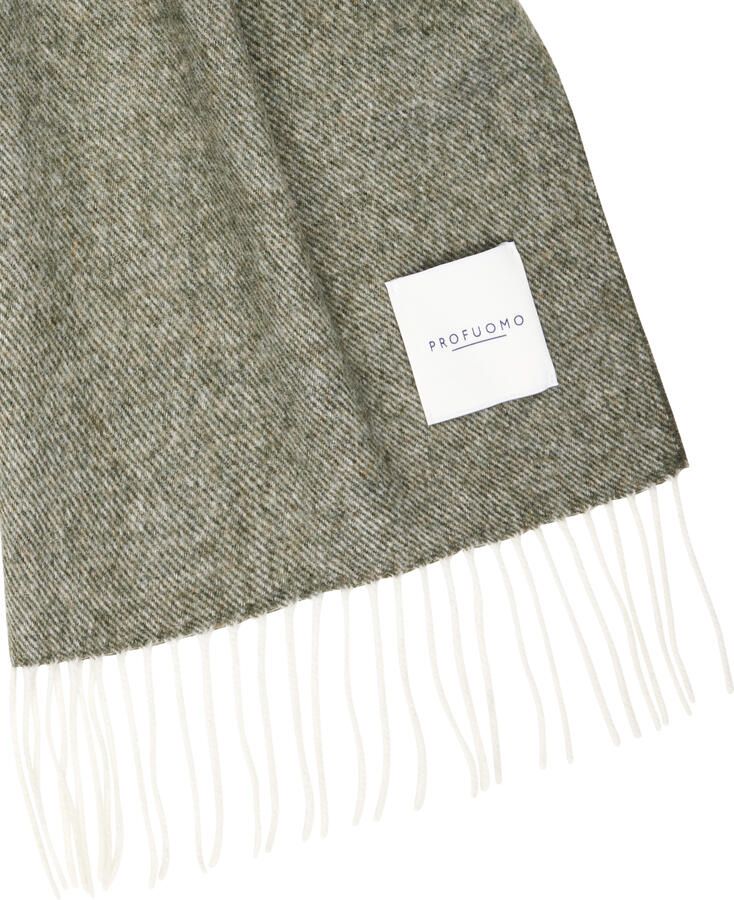 Profuomo Sjaal Lamswol Groen Beige