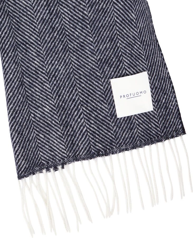 Profuomo Sjaal van wol met labelpatch